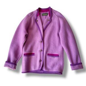 Vintage Geiger Boiled Wool Trachten Jacket in Mauve